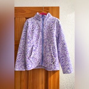 Eddie Bauer Kids Lavender Patterned Fleece Jacket xs kids 5-6